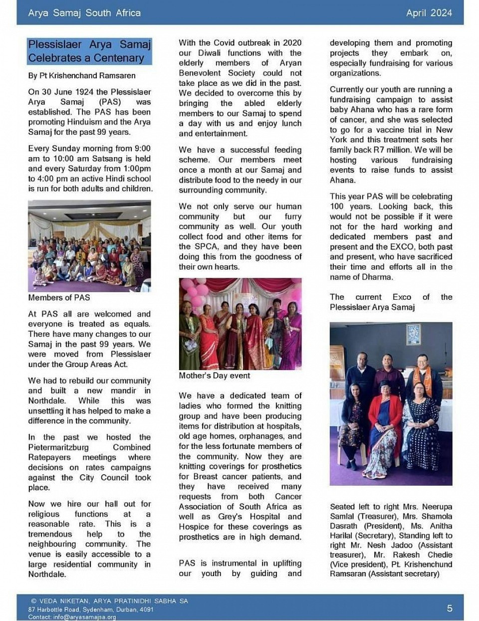 Samaj Samachar April 2024 feature article clipping