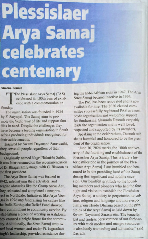 Centenary celebration news clipping 1